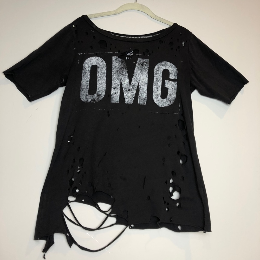 OMG Distressed Street-Wear T-Shirt